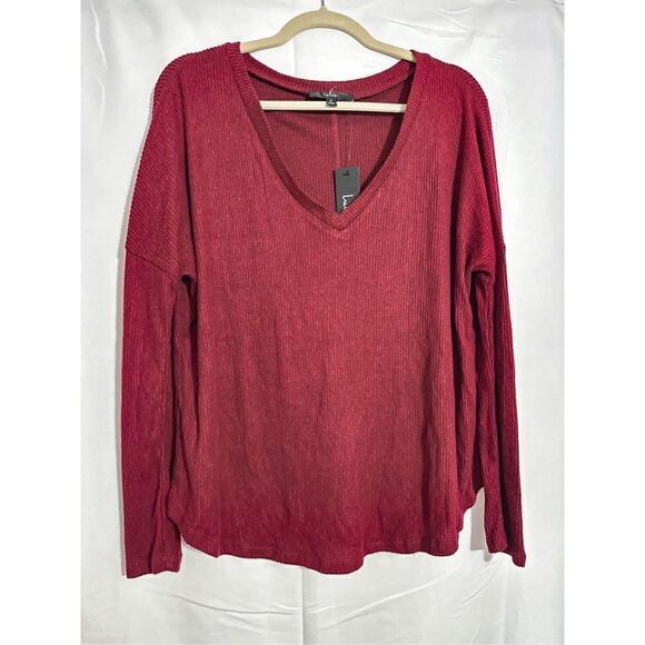 NWT Lulus super soft burgandy sweater - Picture 7 of 7